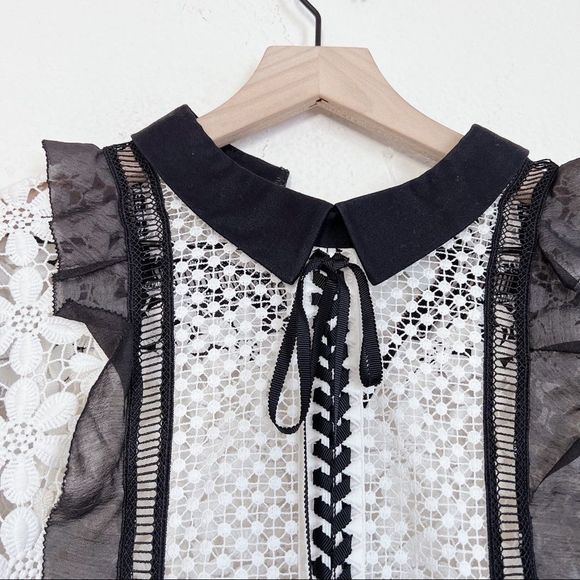 Self Portrait Adeline Lace Up Pleated Dress - Picture 6 of 13